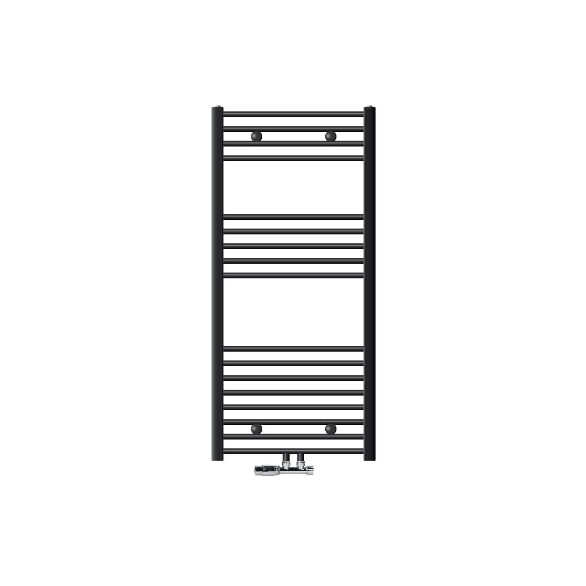 ECD Germany badkamerradiator, middenaansluiting, 600 x 1200 mm, antraciet, recht, met aansluitset inclusief thermostaat, hoekwandradiator, antraciet, verwarming, handdoekwarmer, handdoekdroger, handdoekradiator