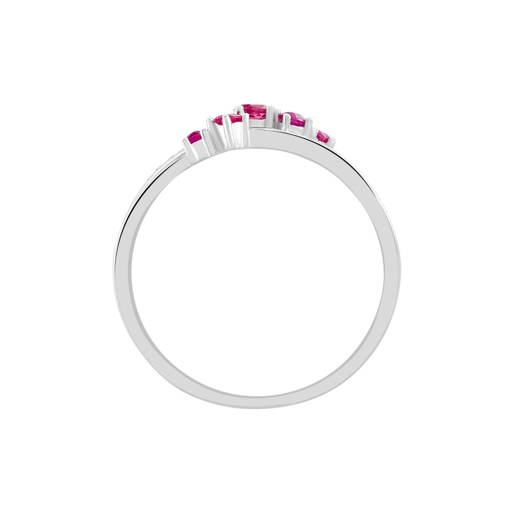 Bague Amarylis Or Blanc Rubis Diamant