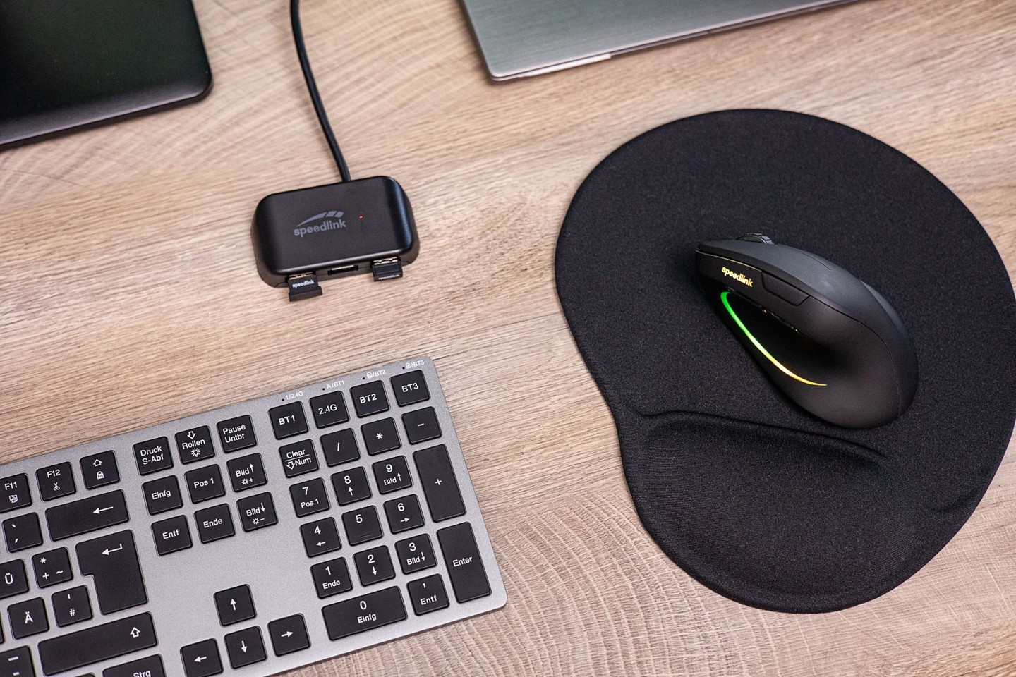 Speedlink - PIAVO PRO Illuminated Genopladelig Vertikal Ergonomisk Mus - trådløs, gummisort