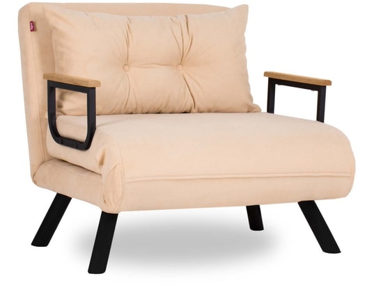 CONCEPT1 - Fauteuil convertible Sando Single crème 67 x 78 x h78