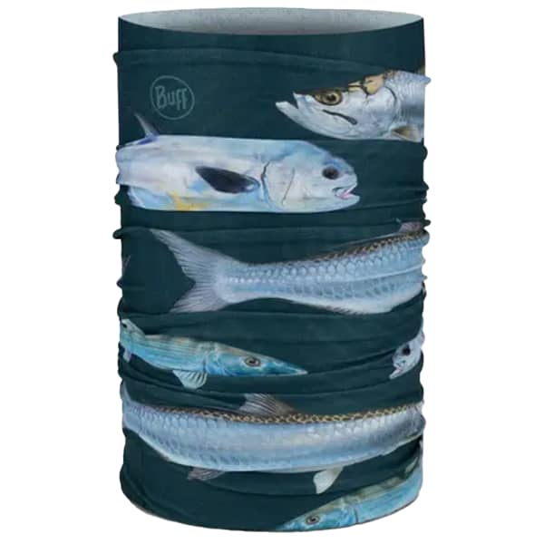 Bandeau cache cou randonnée BUFF COOLNET UV ANGLER SALTWATER NIGHT BLUE
