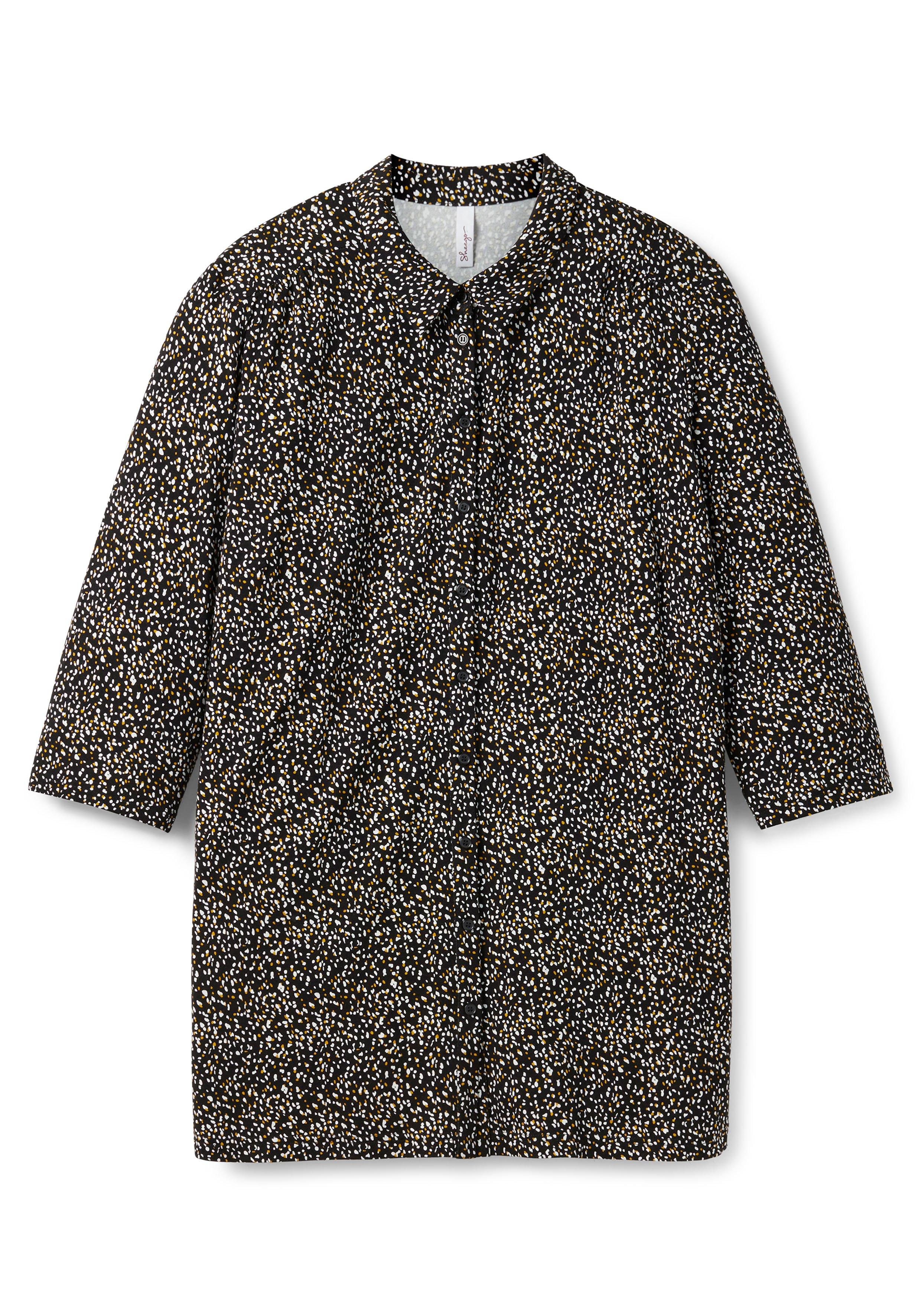 Bluse mit Minimalprint und 3/4-Ärmeln
