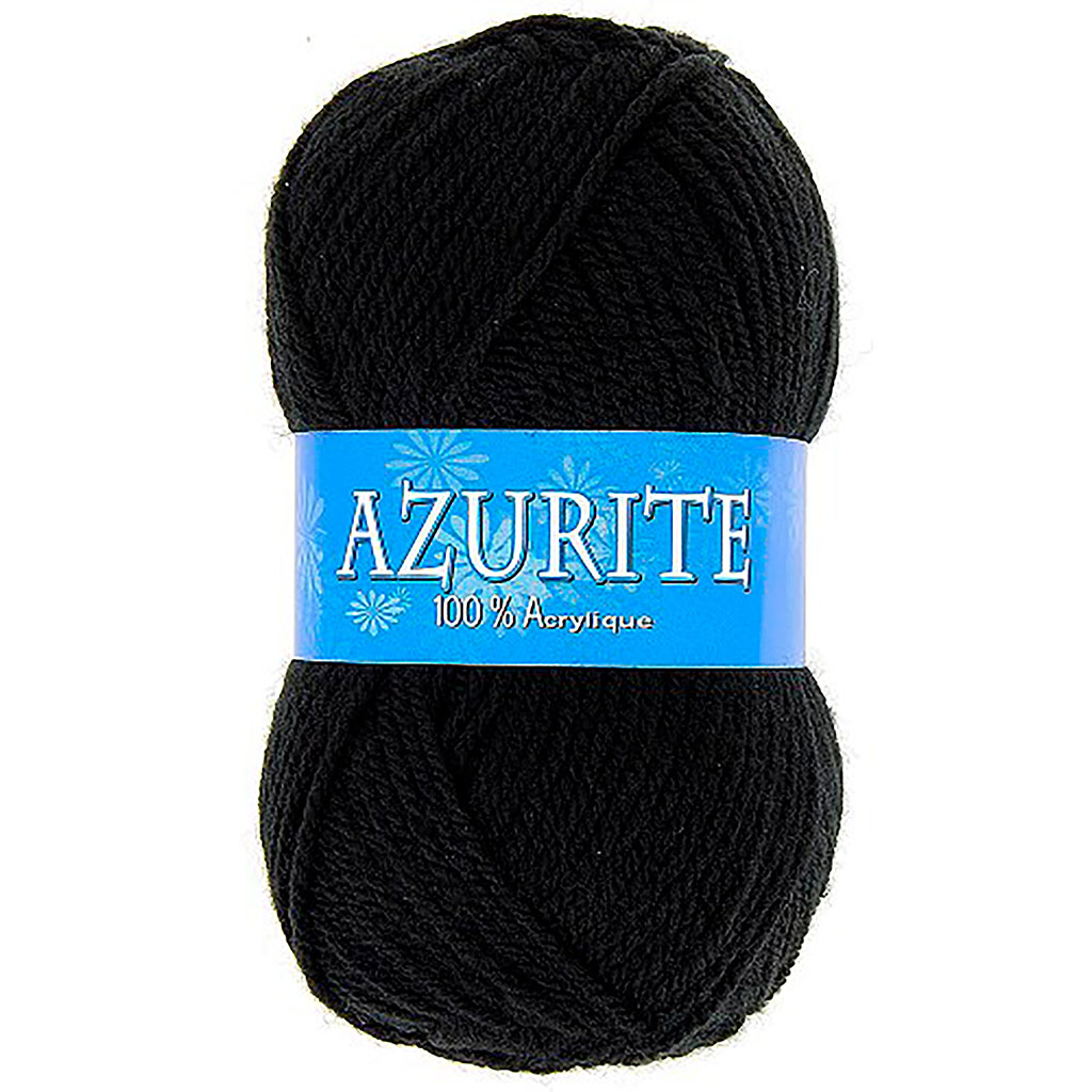 Lot de 10 pelotes de laine AZURITE noires 50g