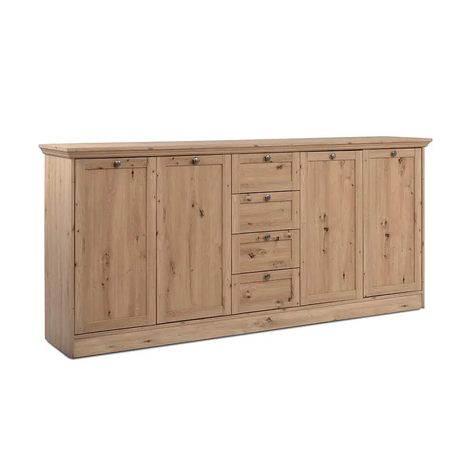 CALICOSY - Buffetkast met 4 deuren en 4 lades TIMBER - Eik - 40x200x90 cm