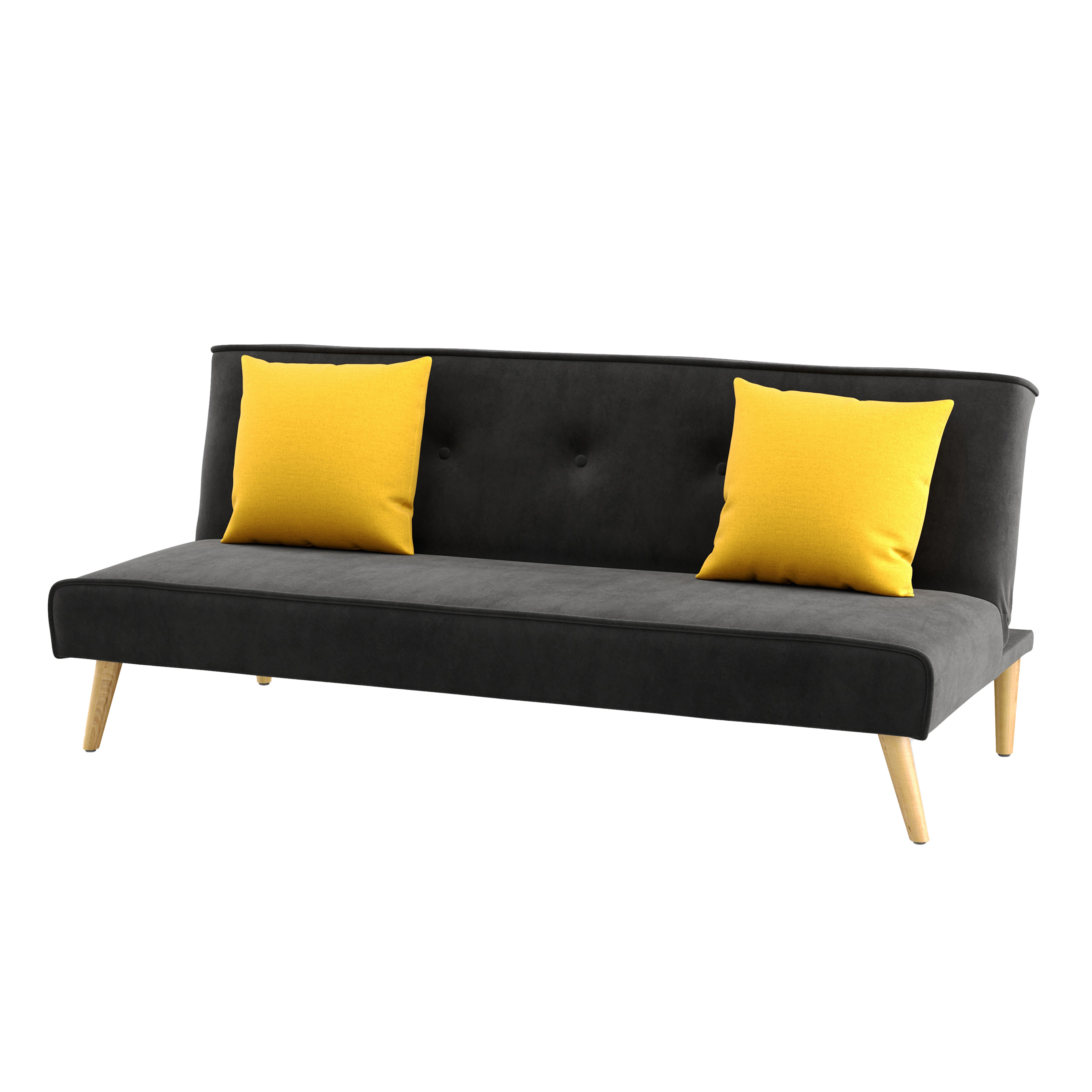 Schlafsofa Samt LEA schwarz