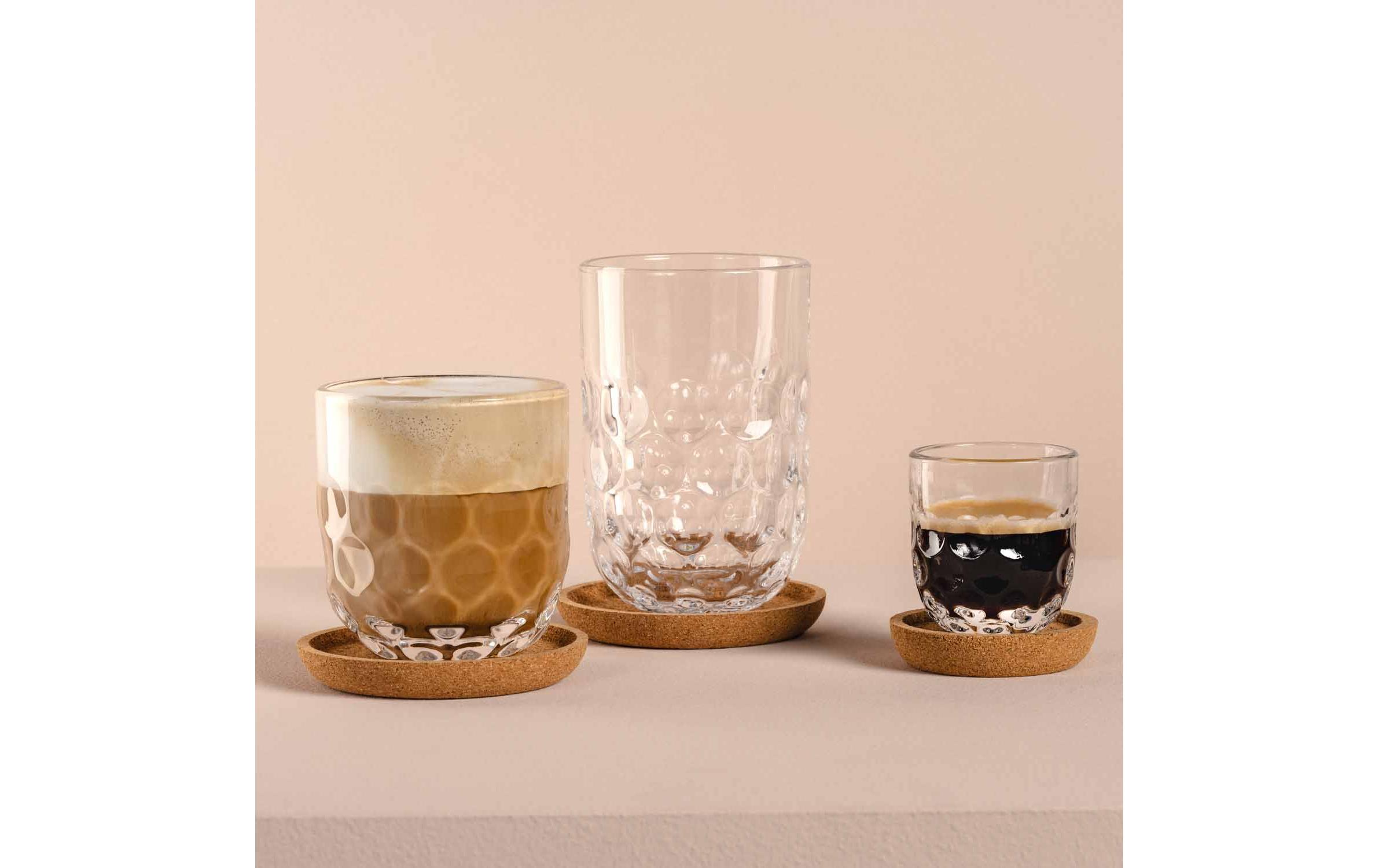 Cappuccino Becher Gocce 1 380 ml, 2 Stück, TransparentCappuccino-/Kaffeetasse für Heissgetränke