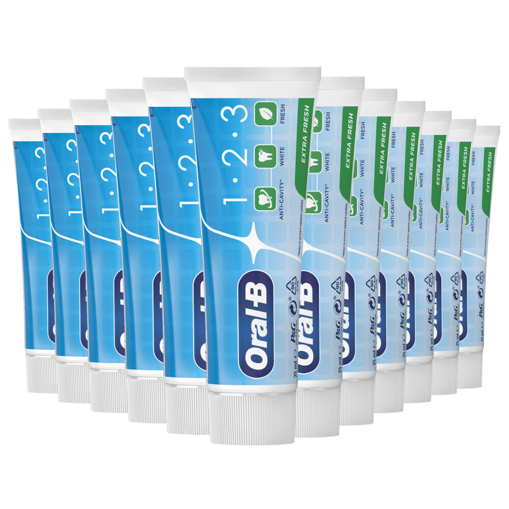 12x Oral-B Tandpasta 1-2-3 Frisse mint75 ml