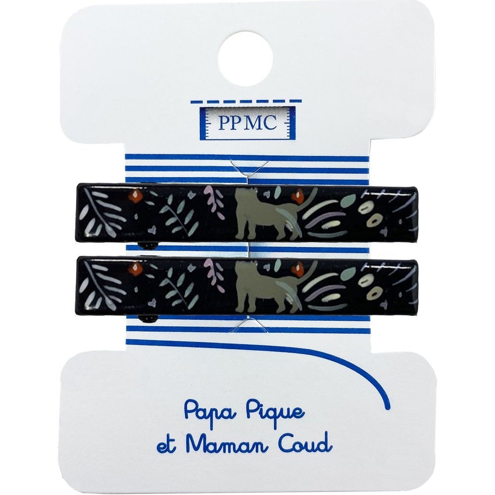 Barrette Croco Moyenne Nuit Féline Cr064