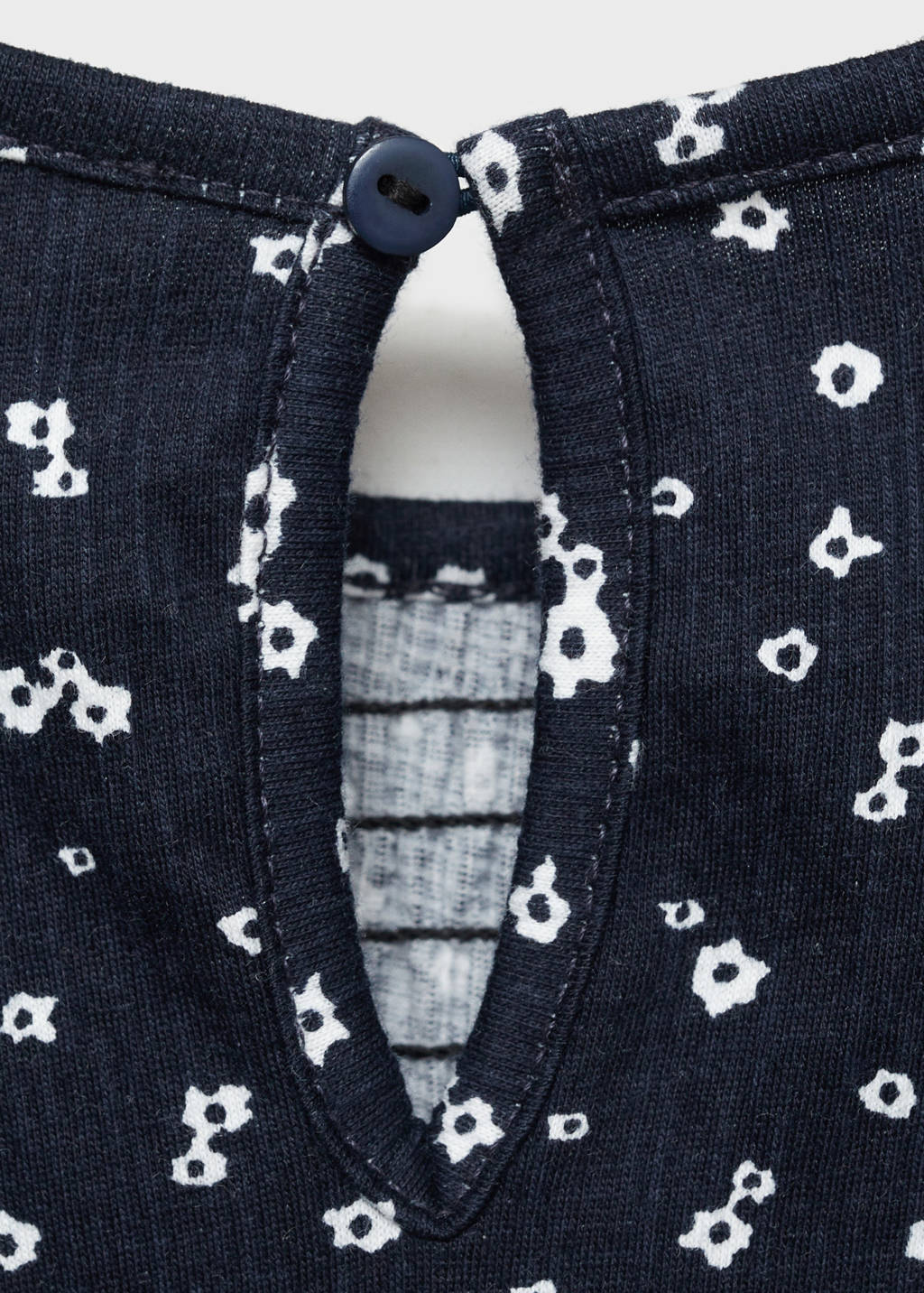 Mango Kids top met all over print en volant donkerblauw/wit