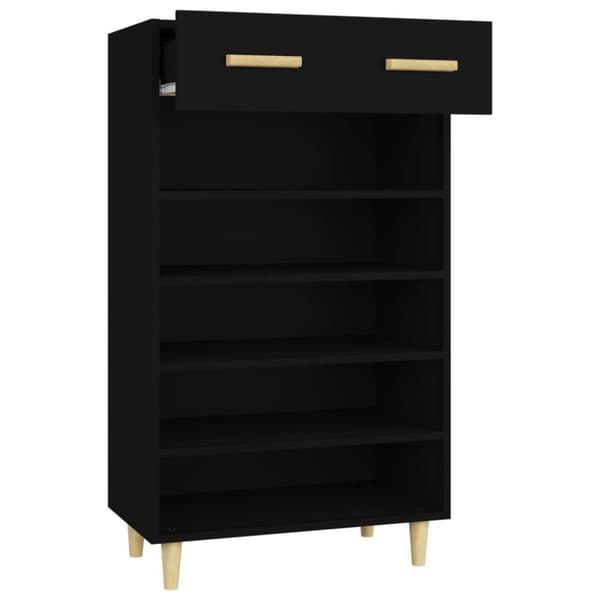 vidaXL Skoskap svart 60x35x105 cm konstruert tre