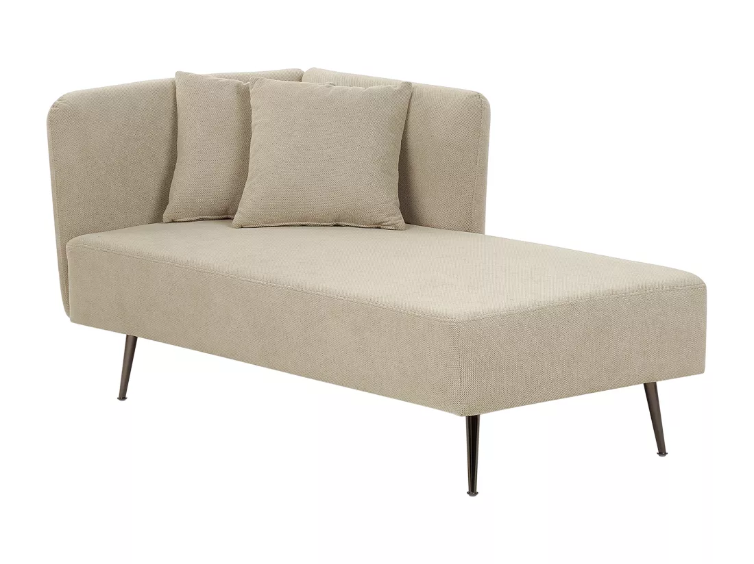 Divan côté droite en tissu beige RIOM
