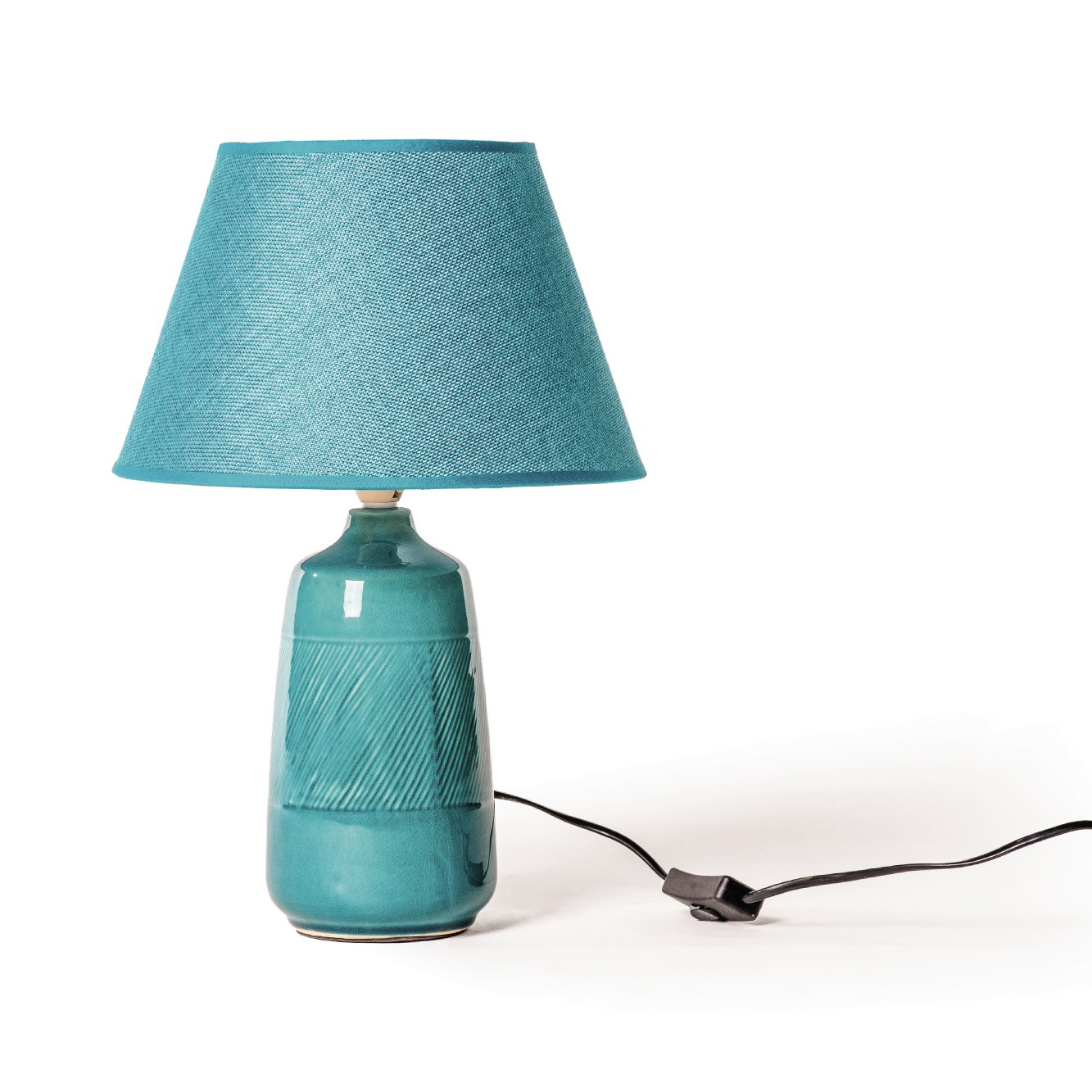 Tischlampe 'Triesen', blau, Ø 25 cm, H 38 cm von fischer's lagerhaus