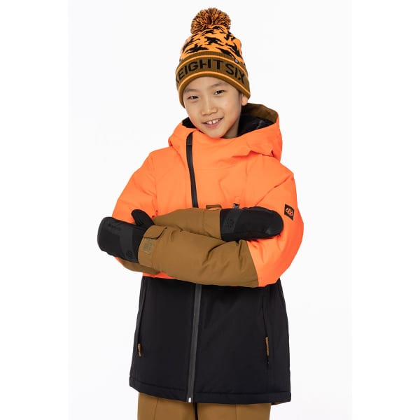 Veste snowboard 686 BOYS HYDRA INSULATED JKT FLURO ORANGE CLRBLK