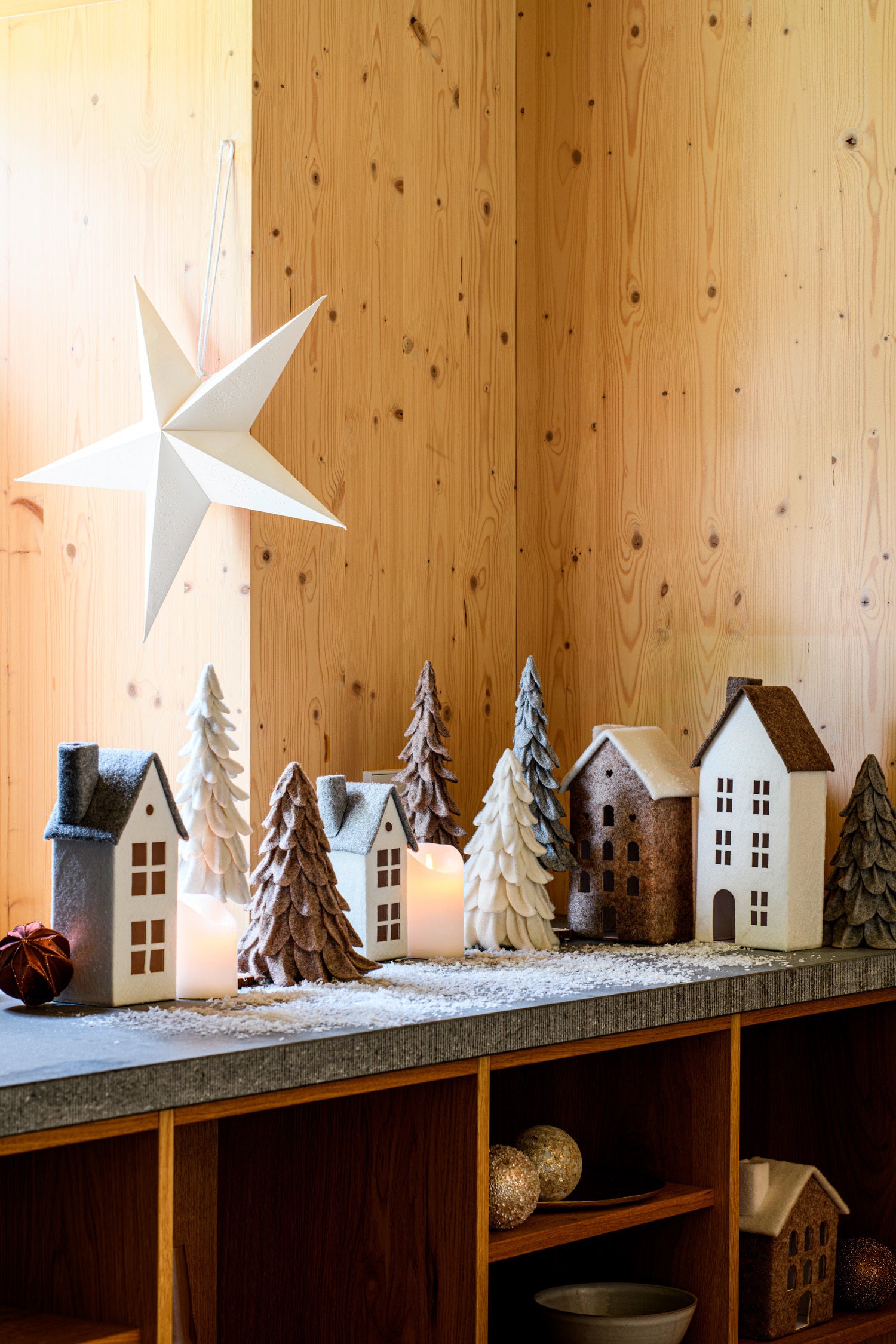Anna's Collection LED stompkaars met timer Rustiek wit D 7,5 H 10 / 12,5 / 15 cm 3 stuks