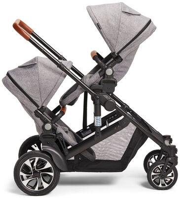 Beemoo Maxi 4 Twin Søskenvogn, Grey Melange/Black