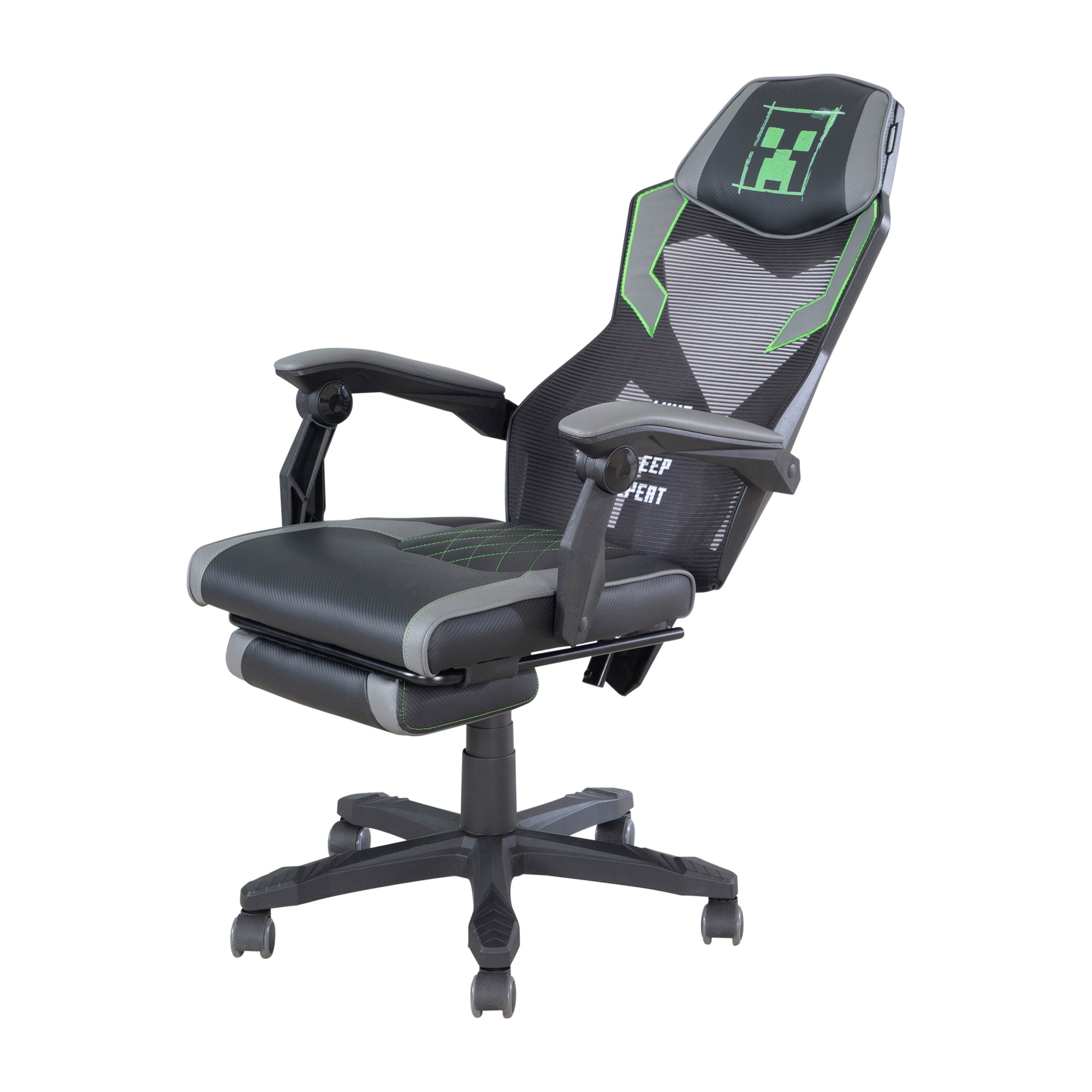 Gaming-Stuhl MINECRAFT schwarz/ grau/ grün