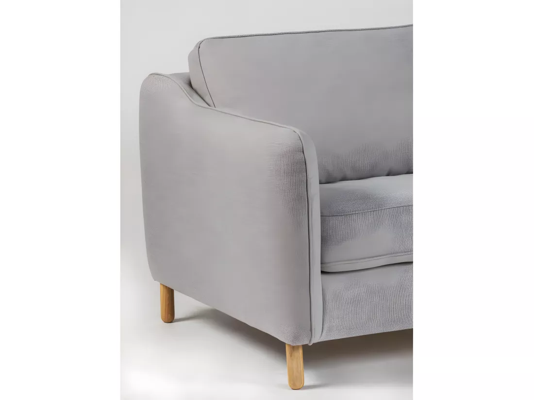Vornay - Canapé convertible express 2 places en tissu - Gris clair