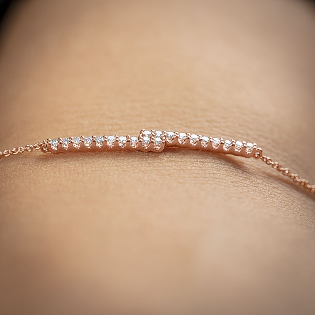 0.20 Karat Diamantarmband 750/18 K Roségold