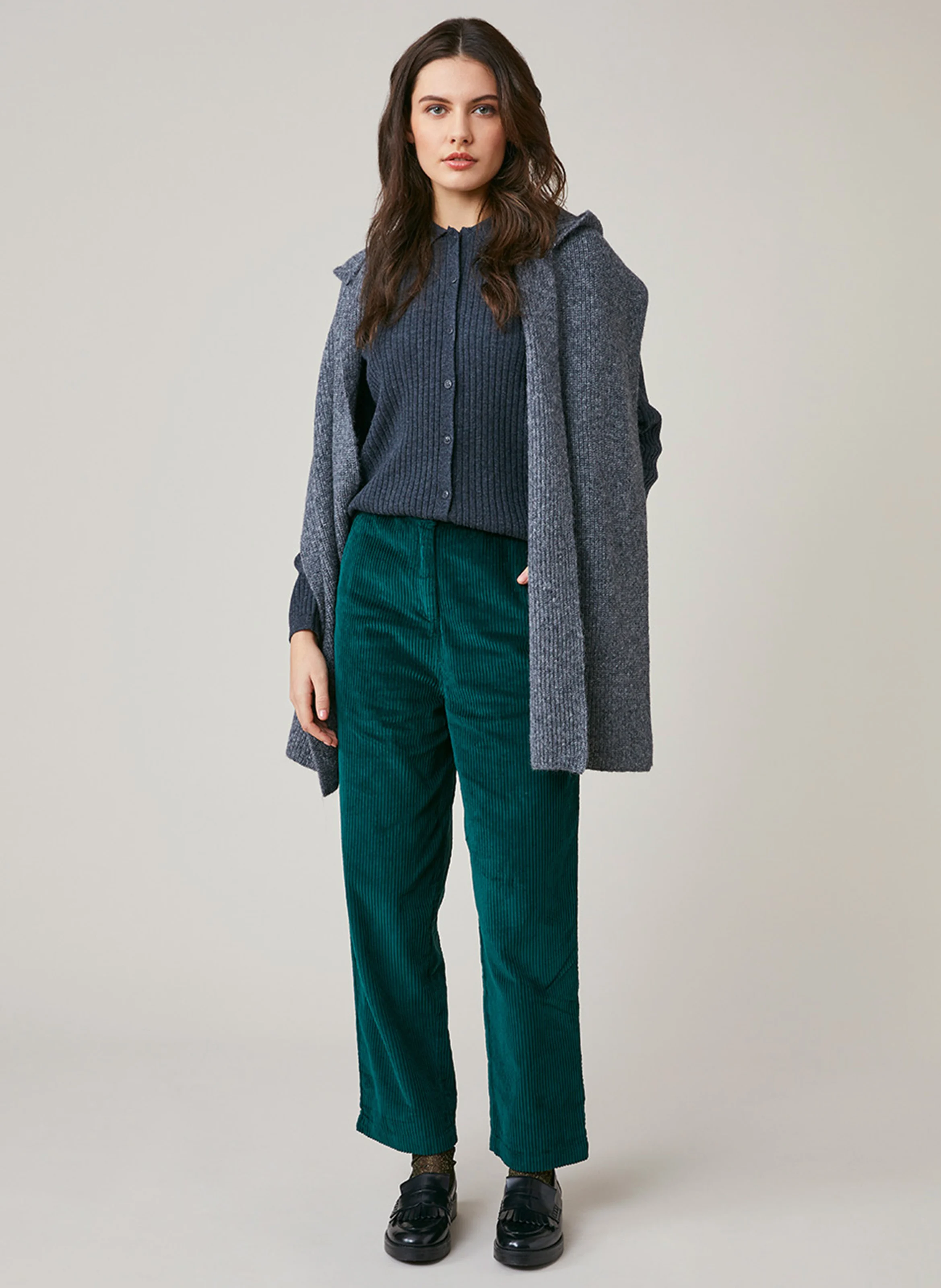 FRANCK - Pantalon droit en coton| Vert