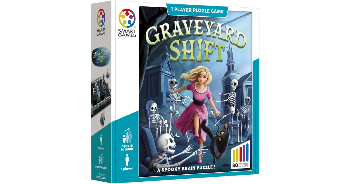 SmartGamesGraveyard Shift Denkspel  (Nederlands, 1 speler, Vanaf 10 jaar, 80 opdrachten)