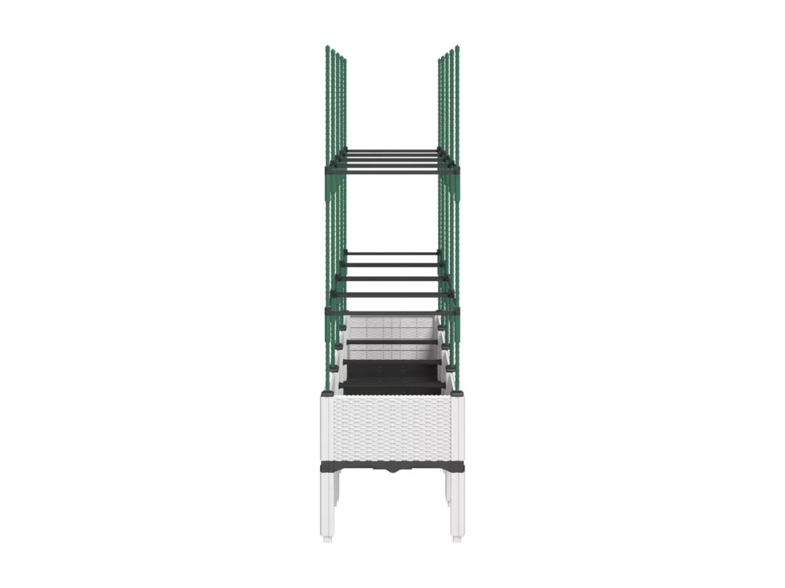 Jardinière bac lit surélevé blanche 160 x 40 x 142 cm 02_0038270