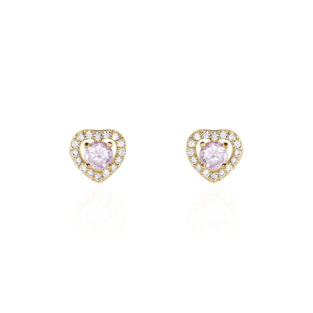 Boucles D'oreilles Puces Plaqué Or Jaune Alais Oxyde De Zirconium