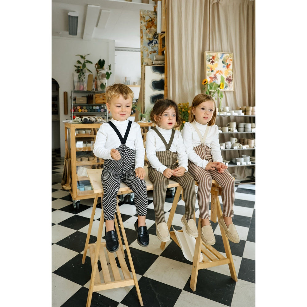 Køb Silly Silas Black X White Checked Special Footless Strømpebukser