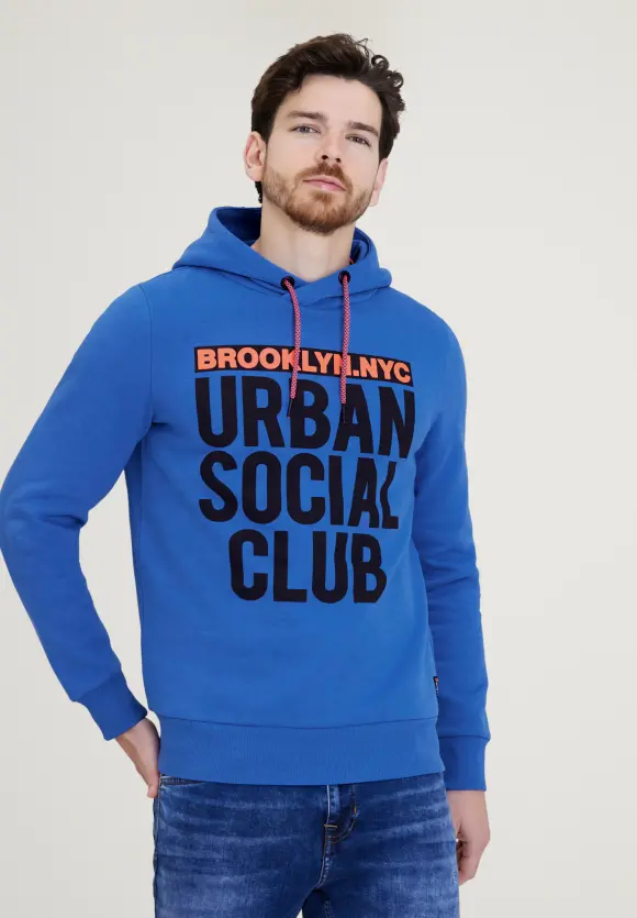 Kapuzensweatshirt mit Print - strong blue