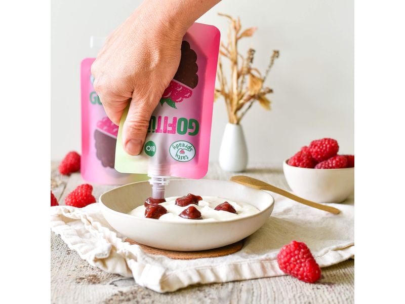 GOFITÜRE Bio Himbeeraufstrich mit Rhabarber 120 g Schweizer Himbeeraufstrich mit 50% weniger Zucker