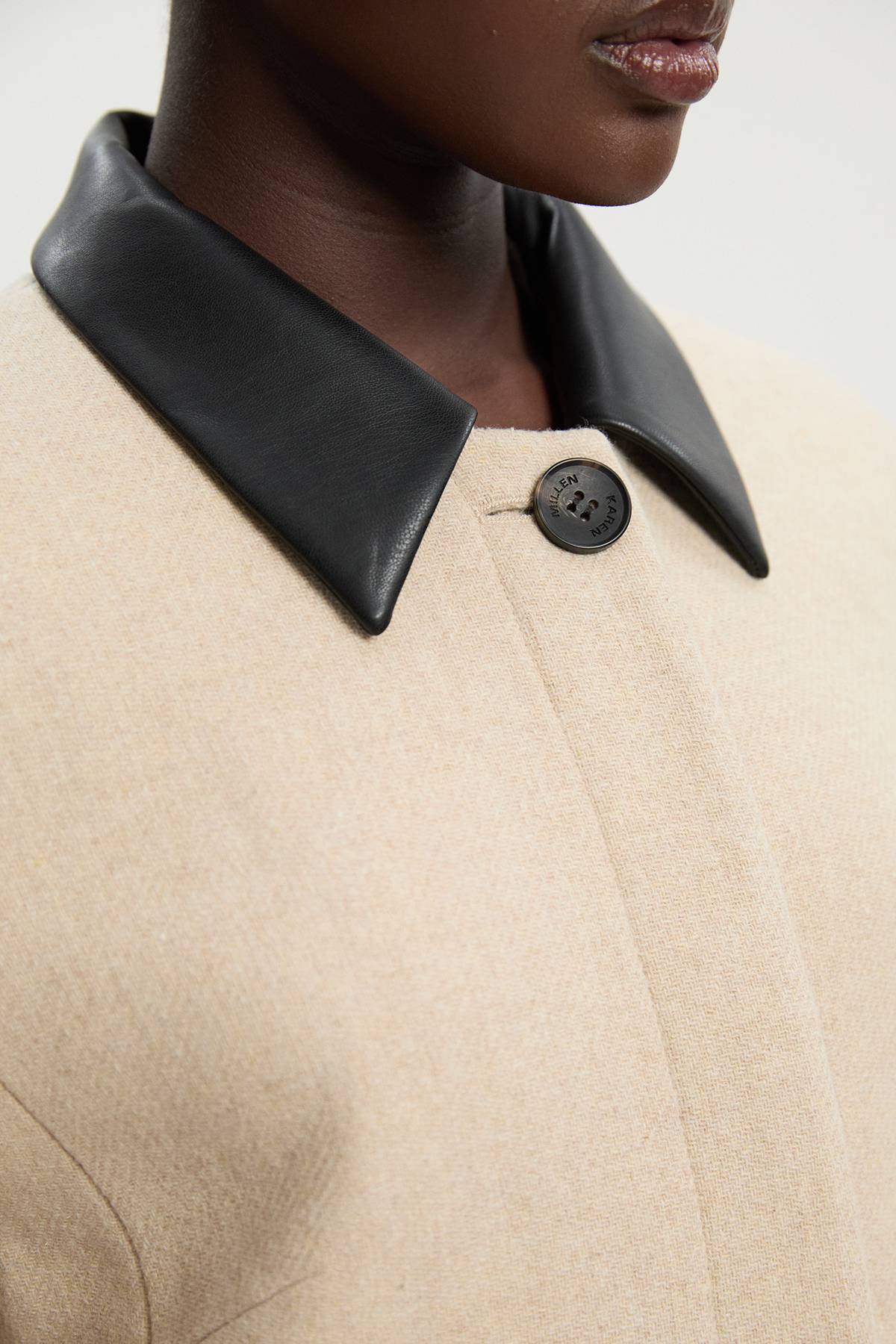 KarenMillen Manteau Mi-Long Tailleur Mélange Laine synthétique