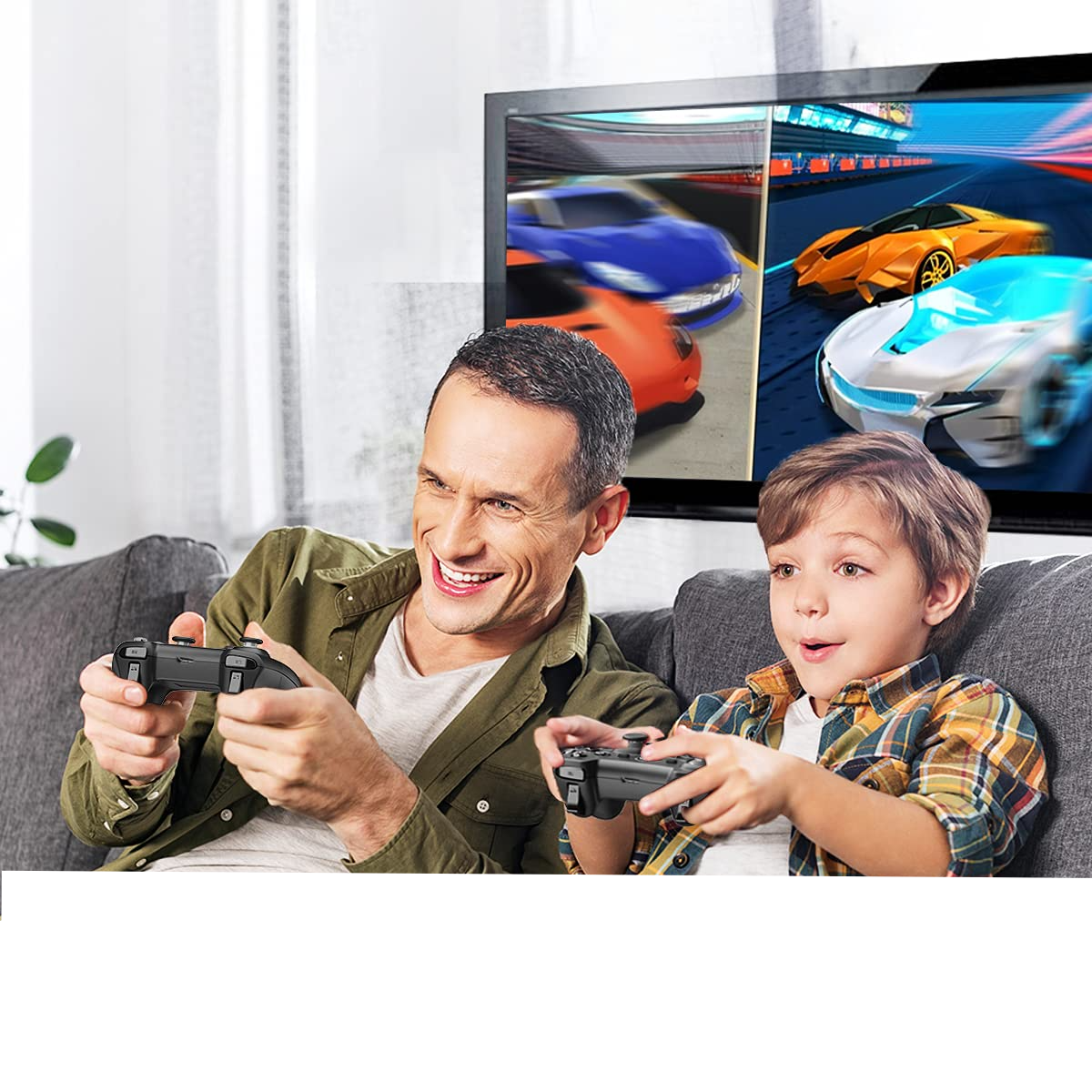 Kabelloser 2.4GHz Wireless Grip Game Controller für Sony PlayStation PS3 / PC / Android  (ESM-9101) - Schwarz