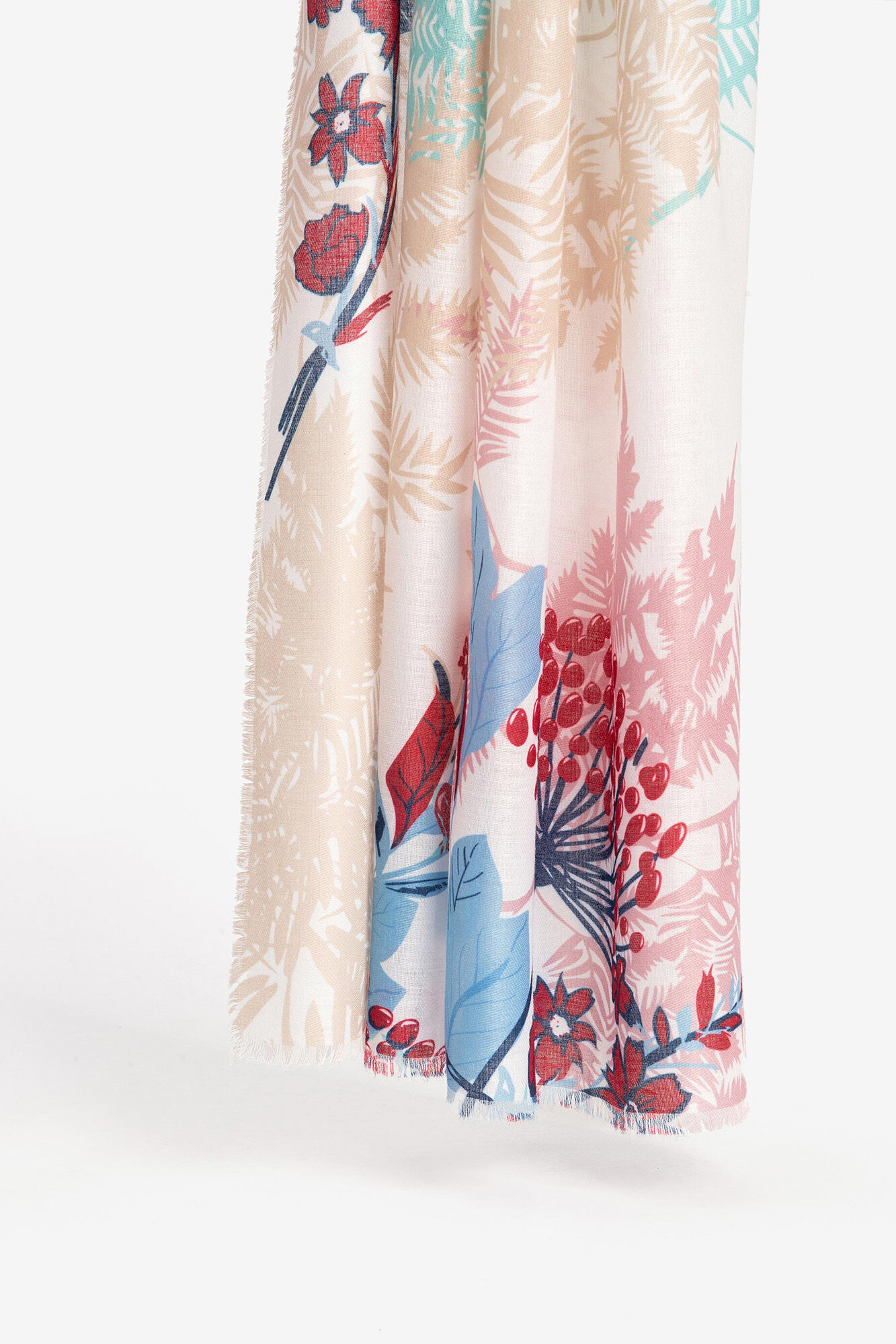 Lenço retangular estampado - turquesa