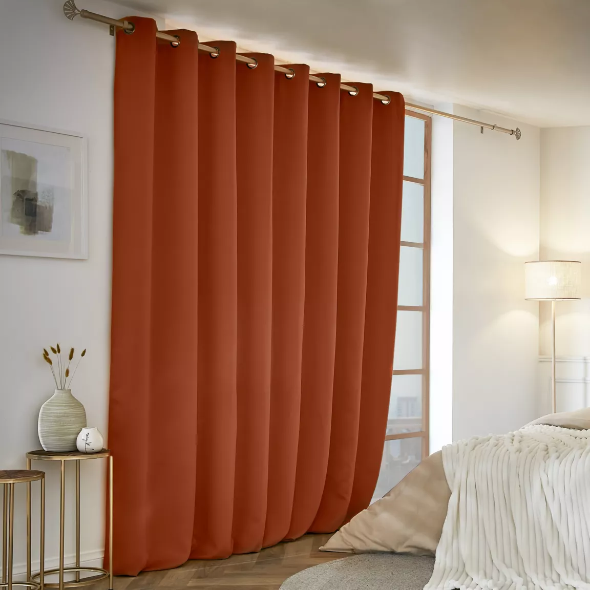 Rideau obscurcissant thermique (280 x 260 cm) Calore Terracotta