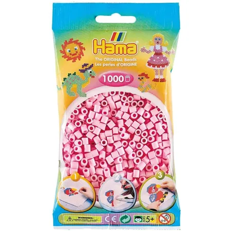 Hama Bügelperlen Midi Pastellrosé, 1000 Stück