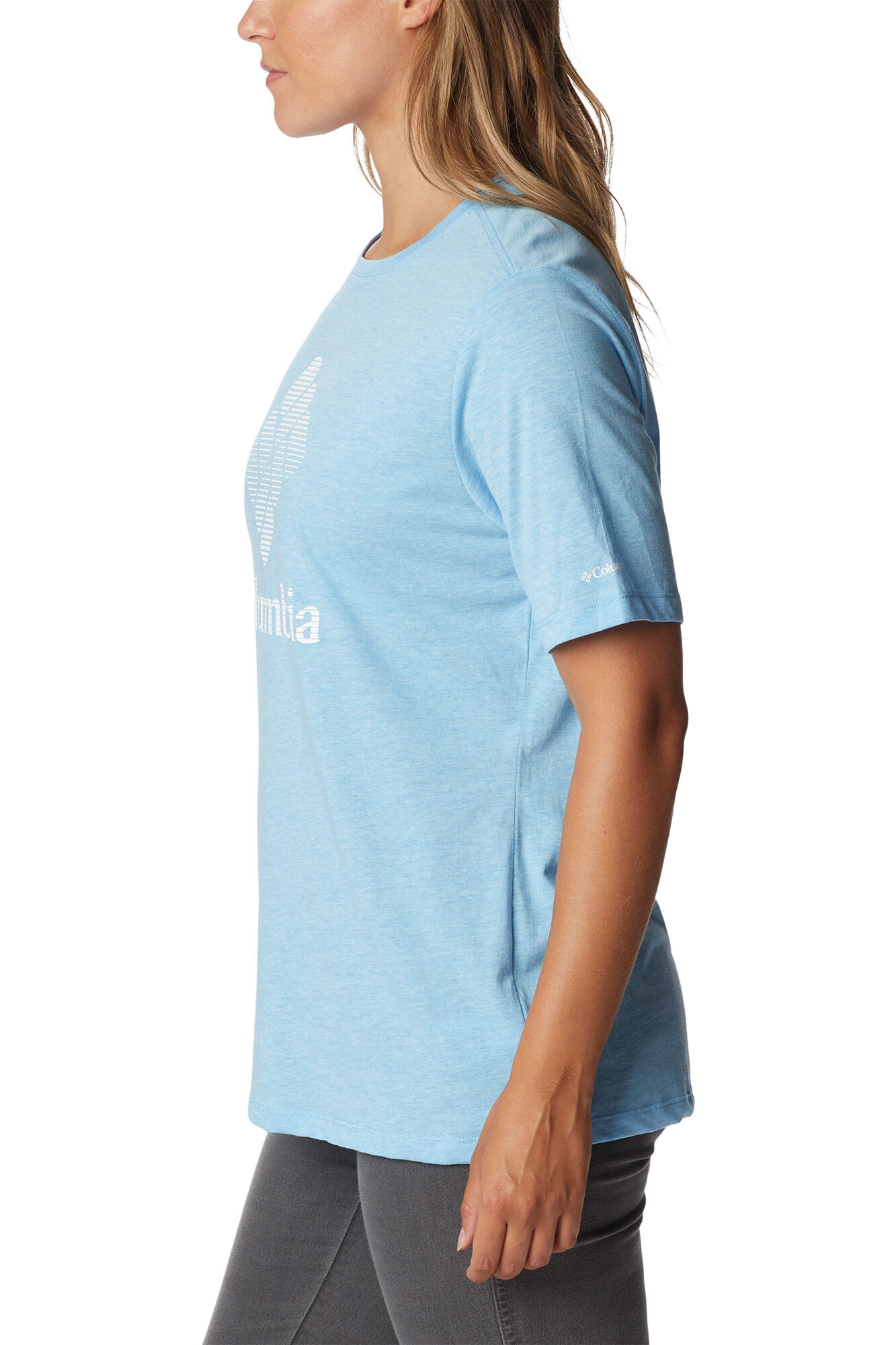 Camiseta feminina Columbia Bluebird Day™ de modelagem solta - Azul Médio