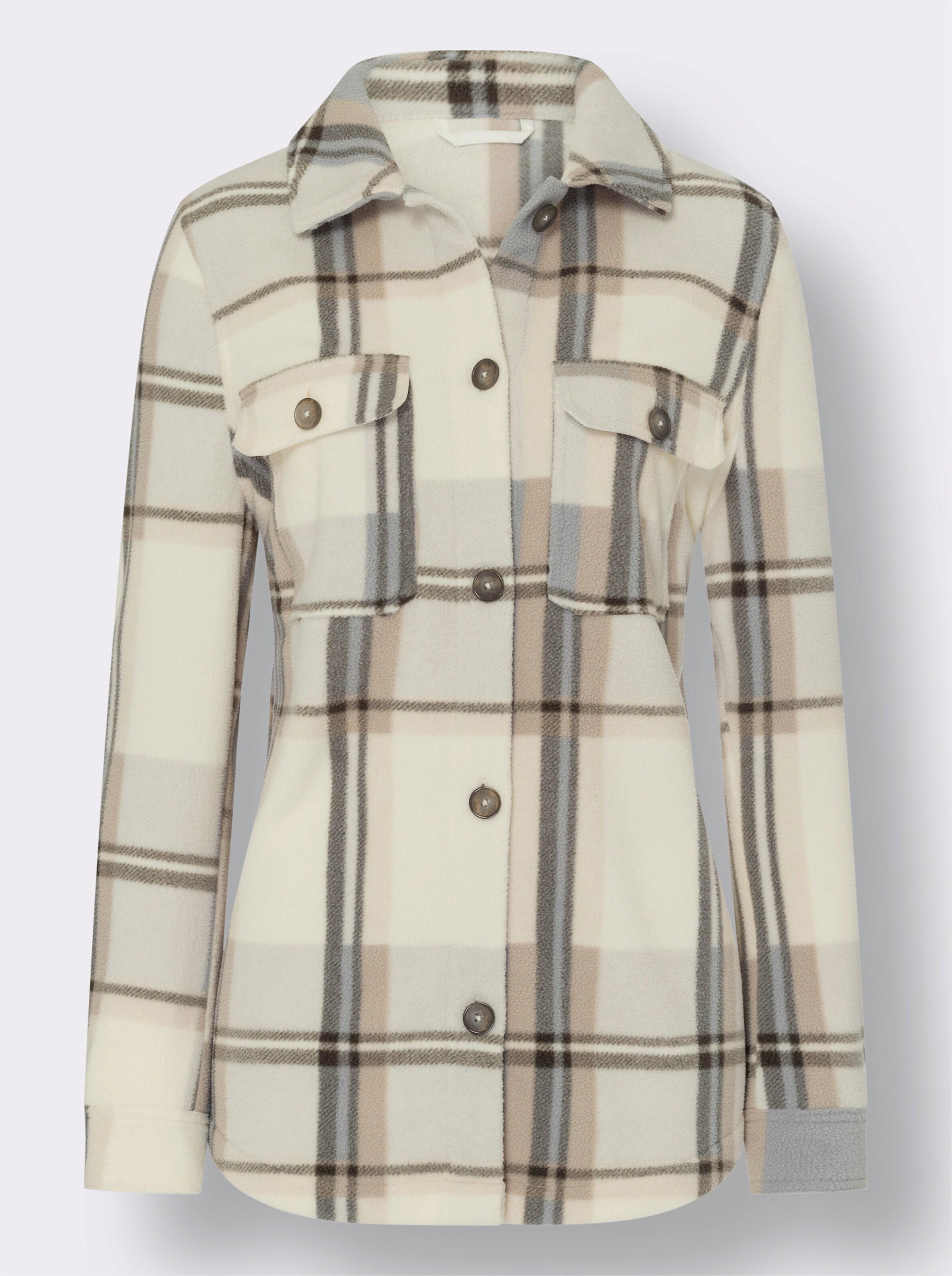 Fleecejacke mit Karo-Muster