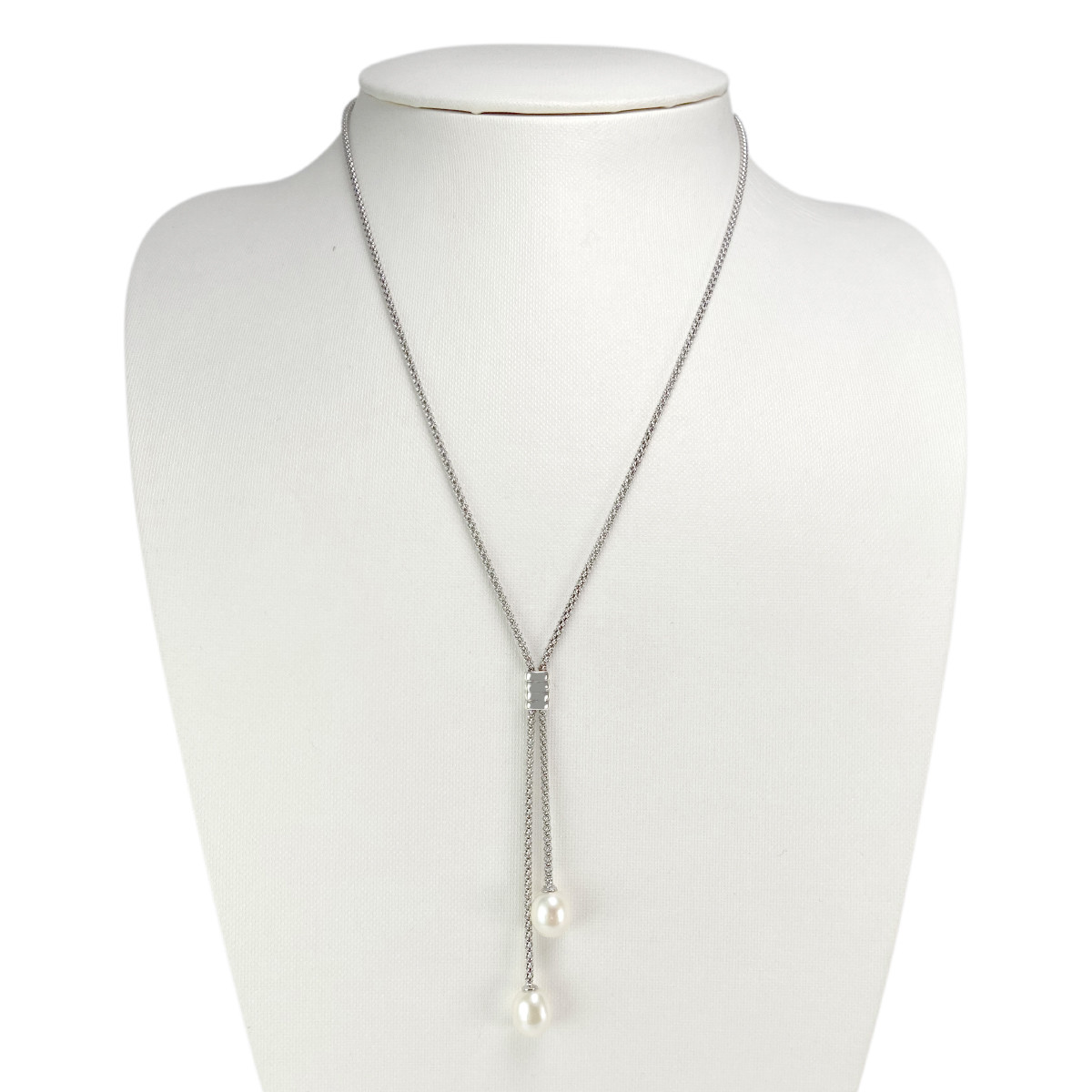 Collier d'occasion argent 925 perles de culture  45 cm