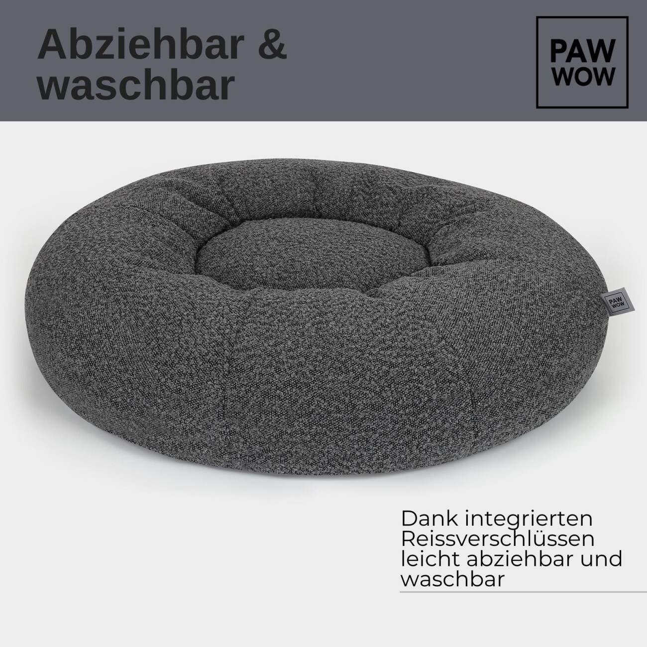 PAW WOW Hundebett LENI Bouclé Grau