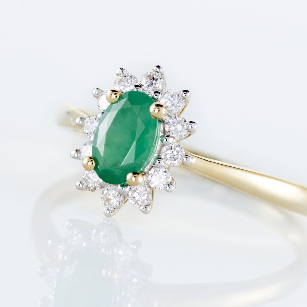 Bague Or Jaune Vladimir  Emeraude Diamants