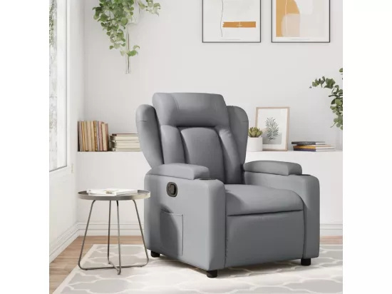 Fauteuil massant inclinable Gris Similicuir