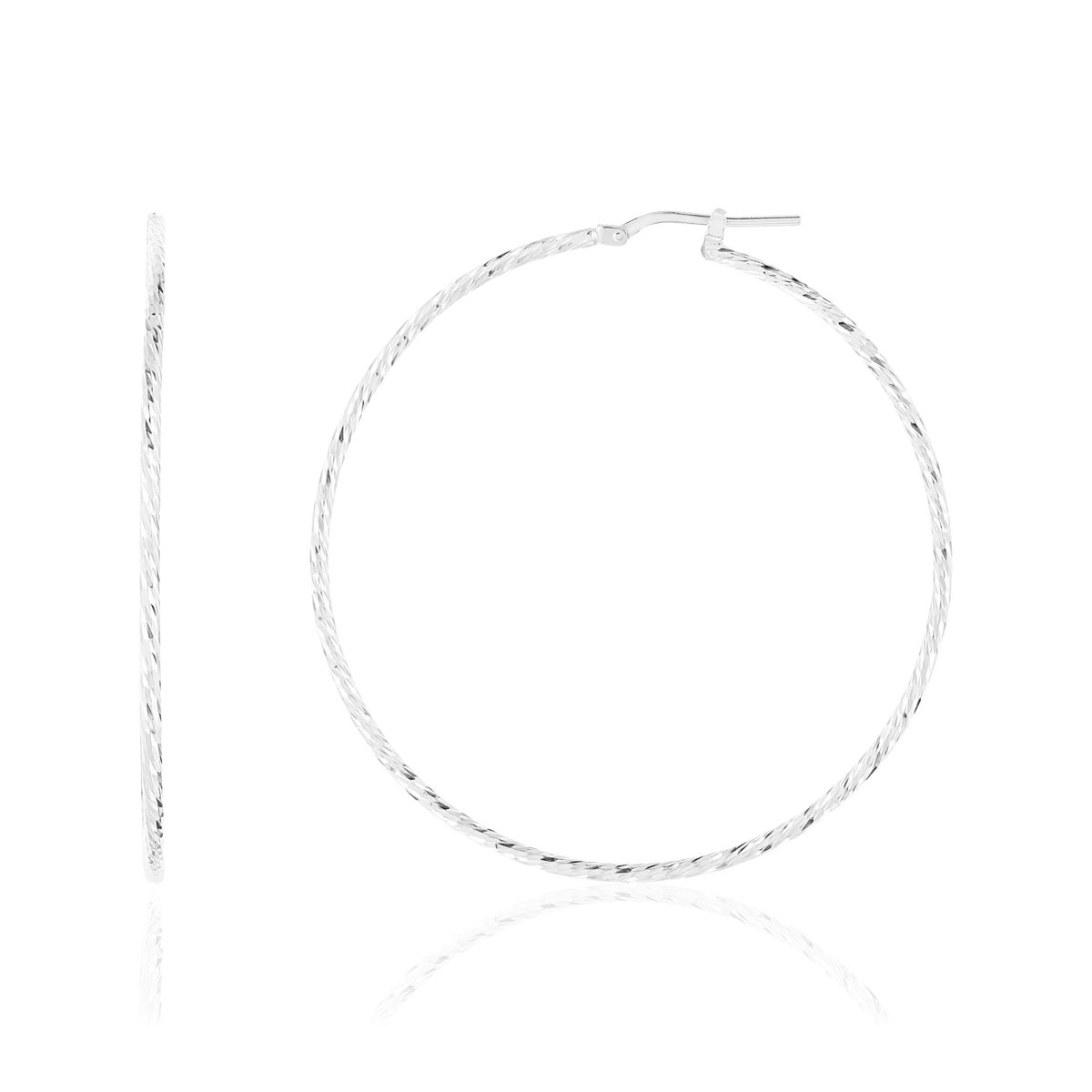 Créoles argent 925 ciselées 54 mm