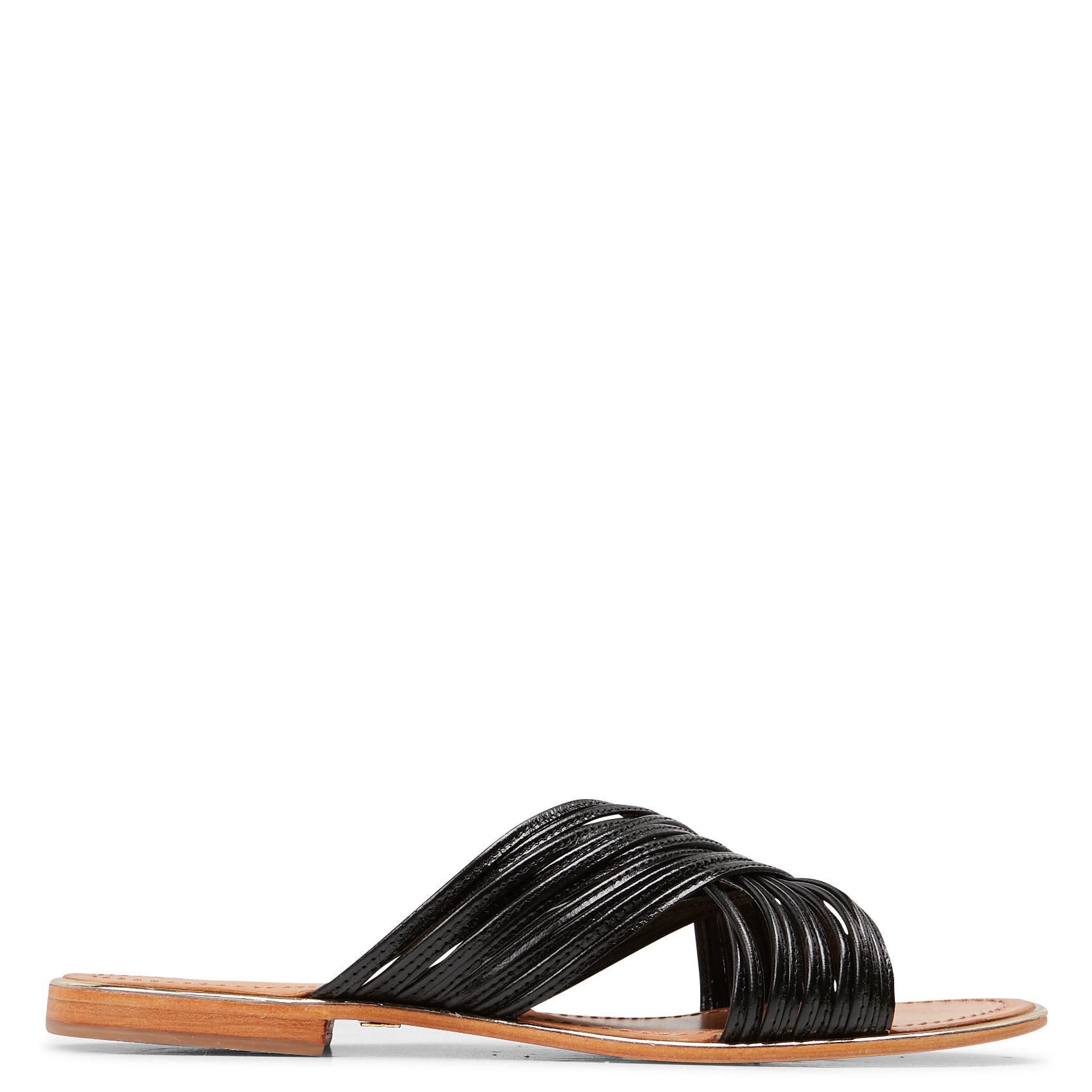HALLOA - Mules plates en cuir| Noir