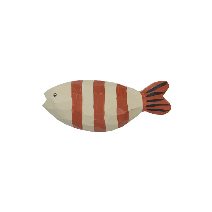 Ferm Living - Harbour Garderobenhaken, Fischstreifen, baked clay / light cele