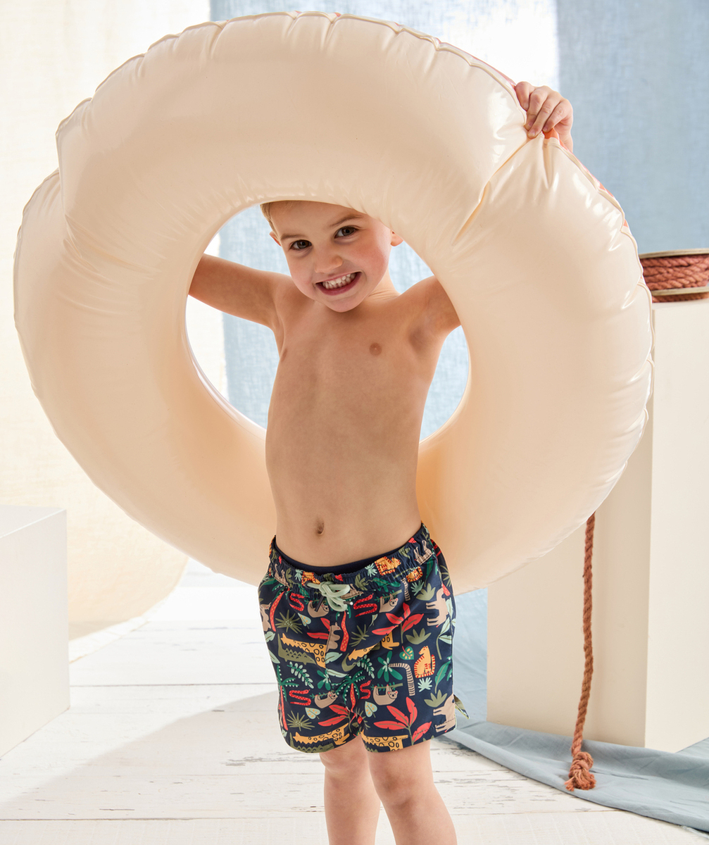 SHORT DE BAIN BÉBÉ GARÇON EN FIBRES RECYCLÉES AVEC IMPRIMÉ JUNGLE