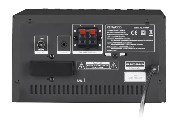 Kenwood M-7000S, Home audio mini system, Sort, 1 diske, 30 W, 2-vejs, 6 ohm (O)