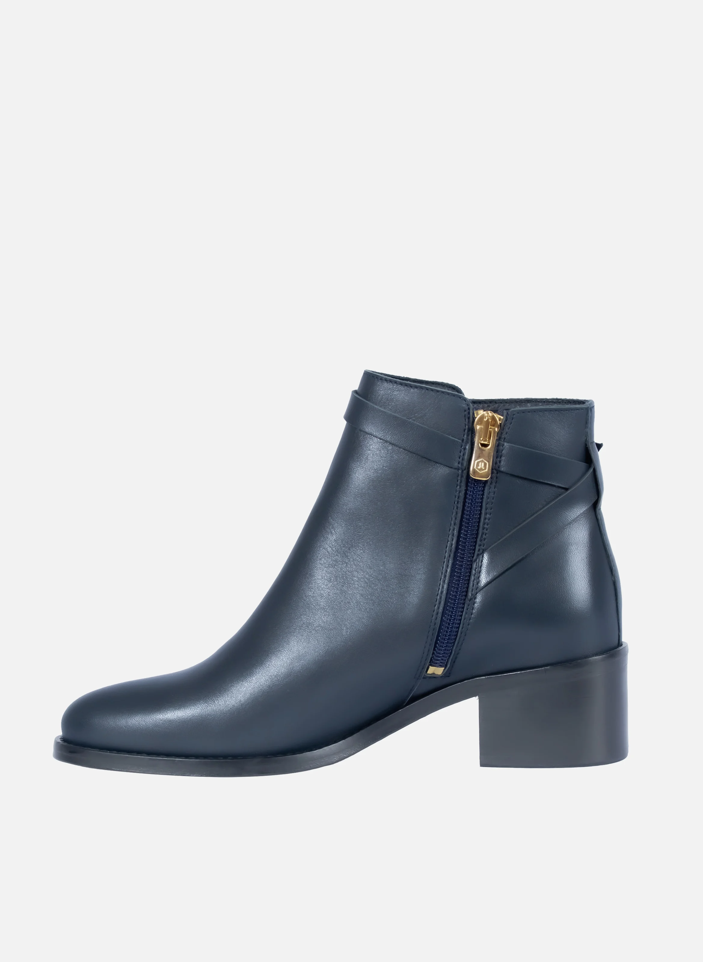 Bottines cavalières cuir lisse | Bleu