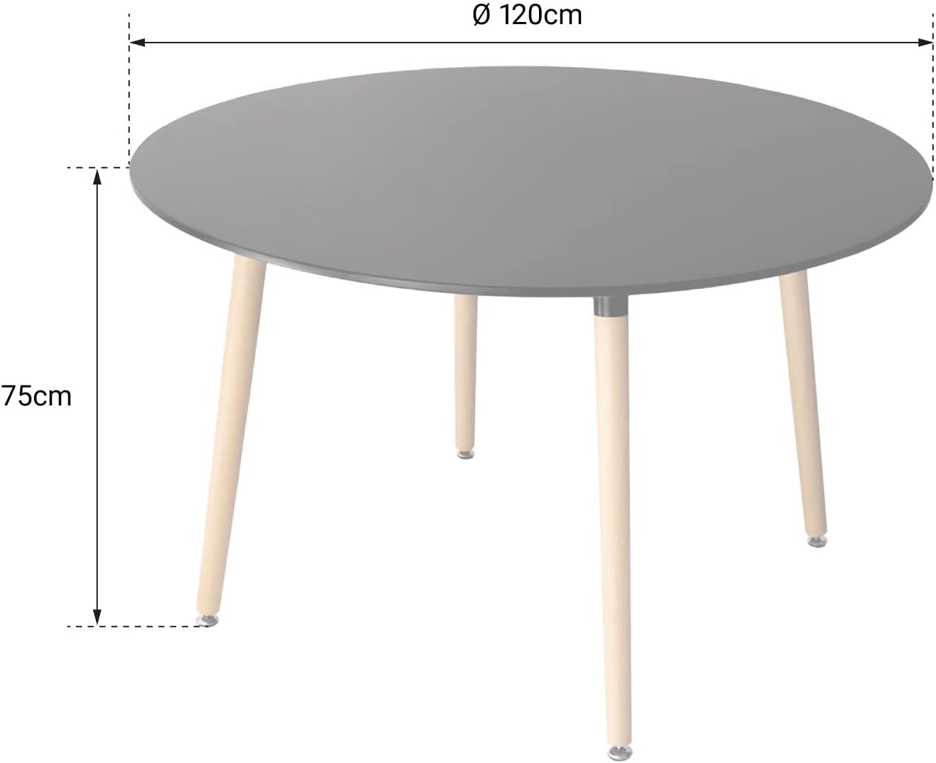 Happy Garden runder Esstisch Martha 120cm weiß. Runder Esstisch im skandinavischen Stil für 4 Personen.