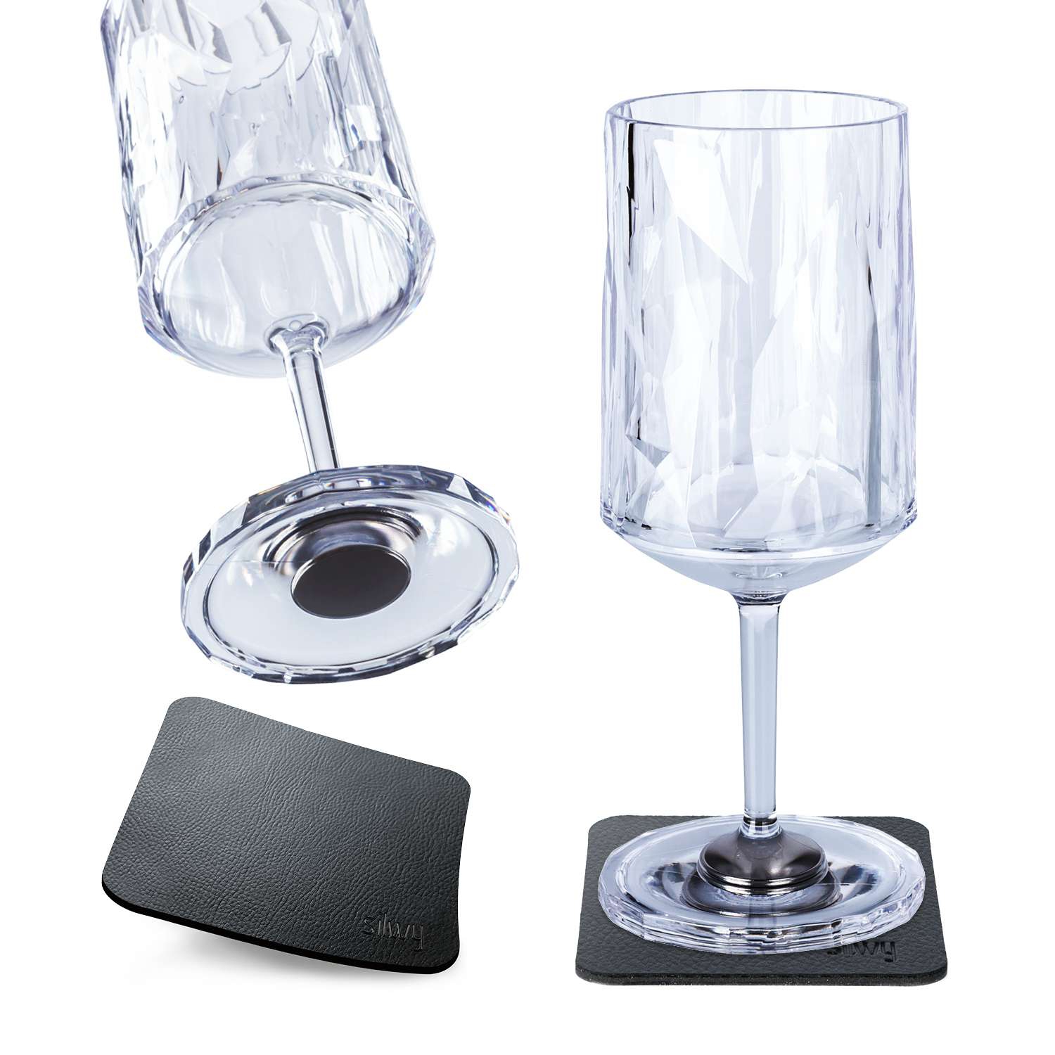 Silwy Magnet-Wein-Kunststoffgläser 2 Stück 200 ml