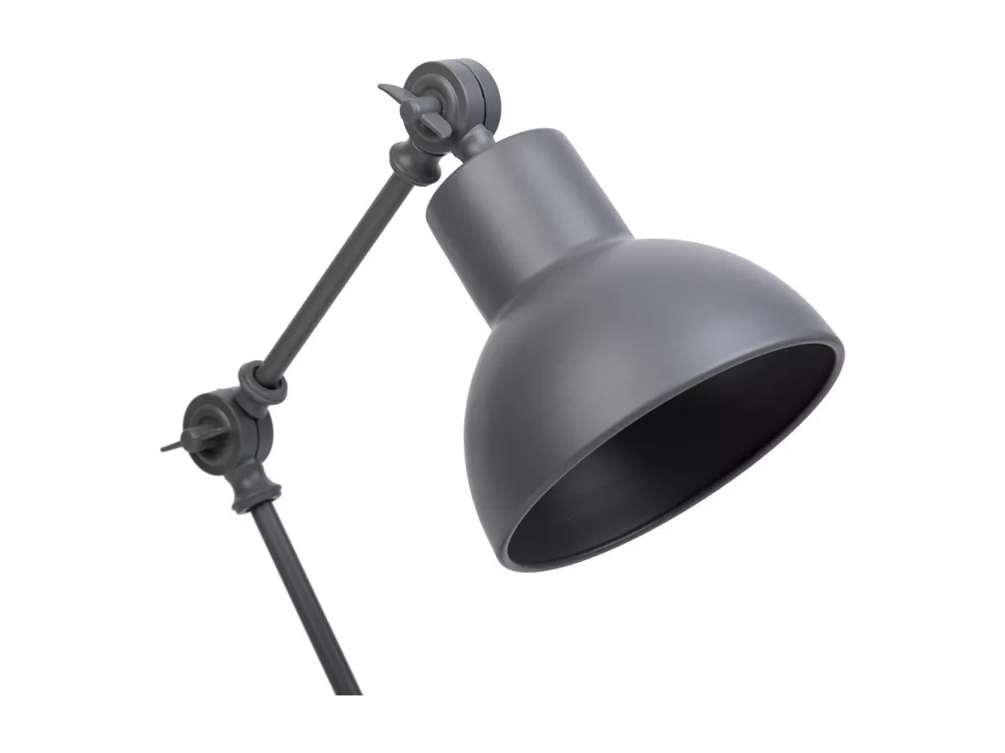 Lampe de bureau en métal gris 22x14x45h