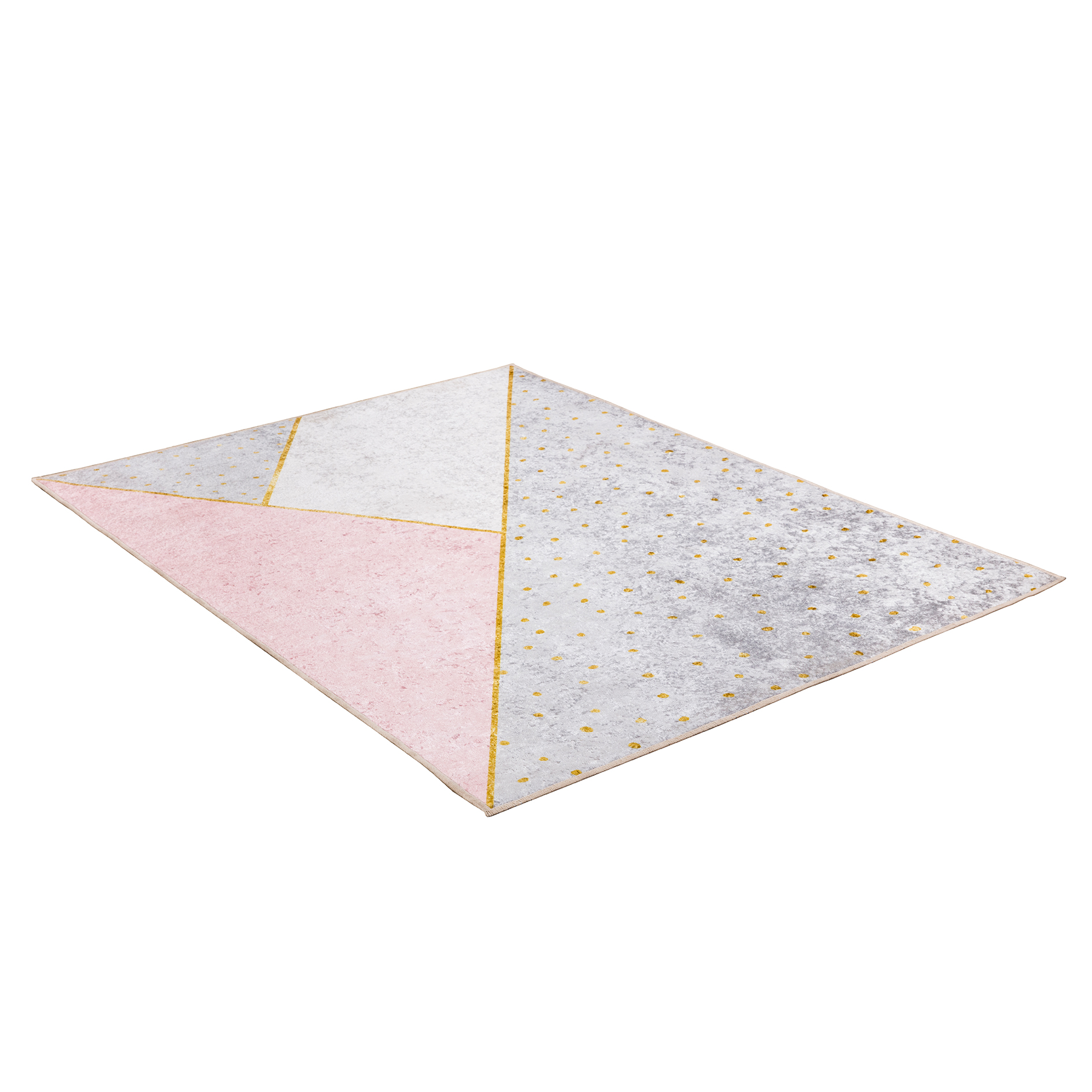 Kinderteppich - pink-grau-gold - Grafik - 120x170 cm